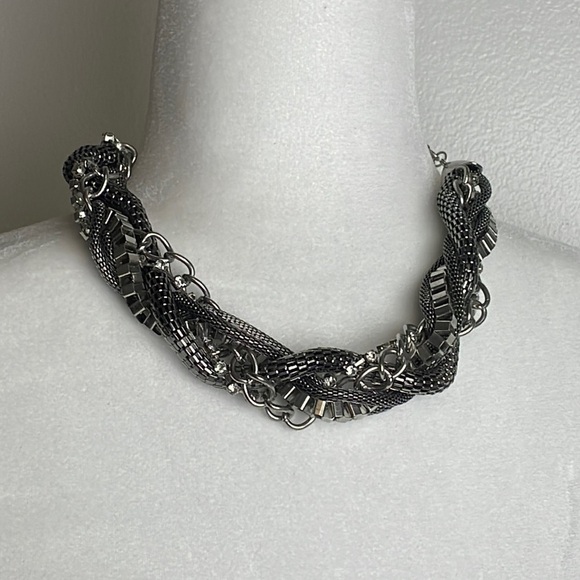 Gun Metal Chunky Choker Necklace - Picture 3 of 8